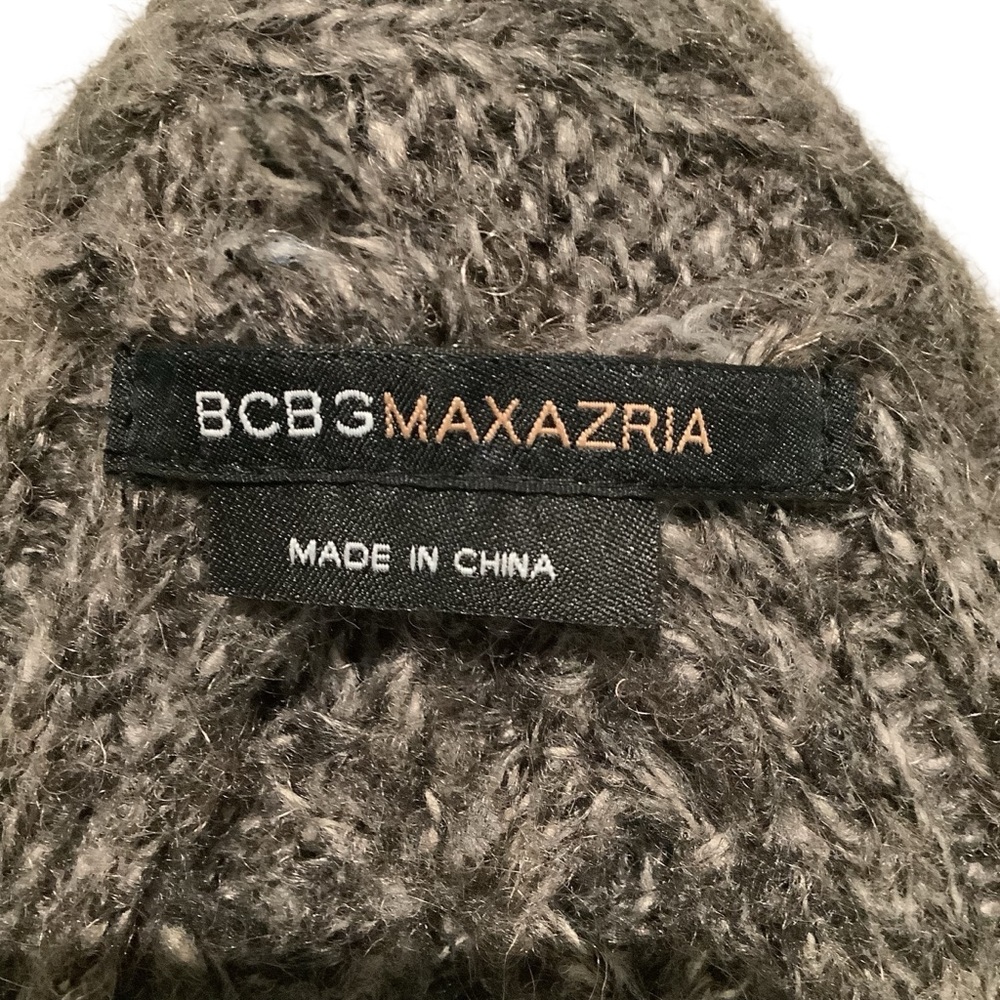 BCBGMaxAzria Women’s Charcoal Knit Cowl Neck Cardigan Full Length Sweater - Picture 8 of 8